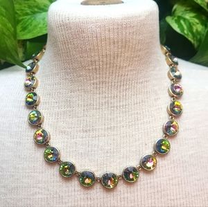J. Crew Watermelon Vitrail Brulee Infinity Stone Statement Necklace